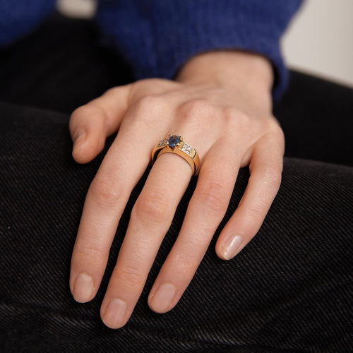 Bague 51 / Jaune / Or 750‰ Bague Saphir et Diamants 58 Facettes 220557R