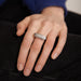 Bague 55 / Blanc/Gris / Or 750 Bague Or blanc pavage diamants 58 Facettes 120462R