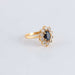 Ring 48 Marguerite ring yellow gold Sapphire Diamonds 58 Facettes FM50