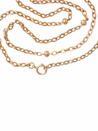 Collier Sautoir ancien en or rose 58 Facettes