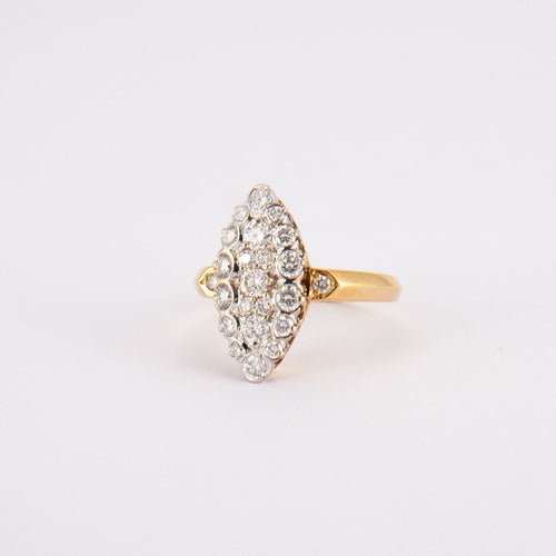 Bague 58 Bague marquise en or jaune, diamants 58 Facettes