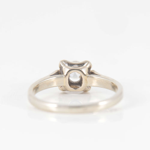 Bague 54 Solitaire Diamant or blanc 58 Facettes 1