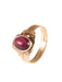 Ring 52 Cabochon garnet rose gold ring 58 Facettes B9953
