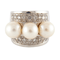 Bague Bague en or gris, diamants, perles 58 Facettes