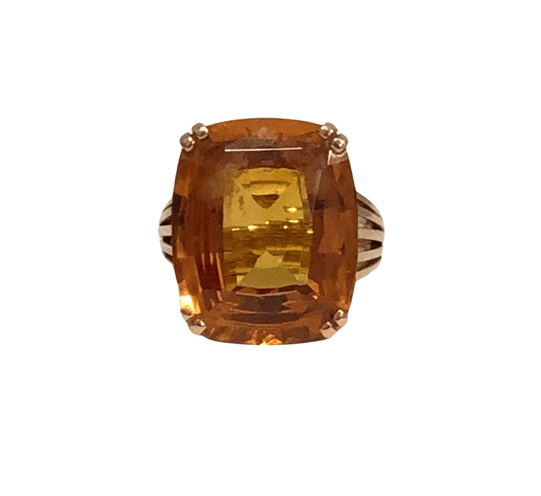 Bague 55 Bague vintage citrine 58 Facettes