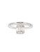 Emerald Cut Diamond Effect Ring 18 Carat White Gold 58 Facettes BD147