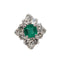 Bague Bague losangique en or gris, émeraude rectangle et diamants 58 Facettes 30220
