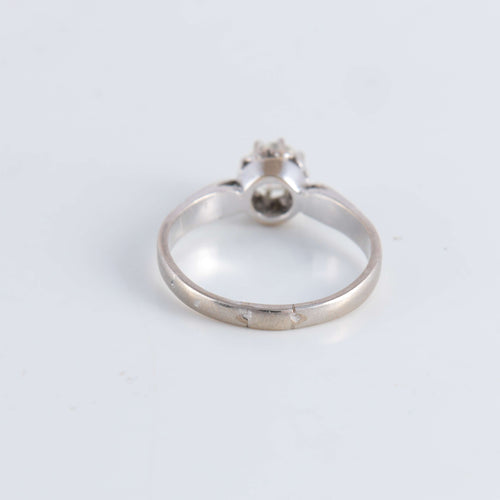 Bague 56 Bague Solitaire or gris Diamant 0.50ct 58 Facettes FM86