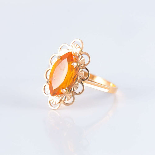 Bague 51 Bague Marquise Citrine 58 Facettes Ref JE245