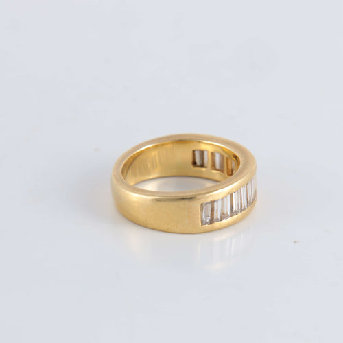 Bague 51 Demi-alliance Diamants taille baguette 58 Facettes FM71