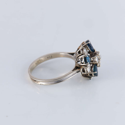Bague 55 Bague Fleurie Diamants Saphirs 58 Facettes 1