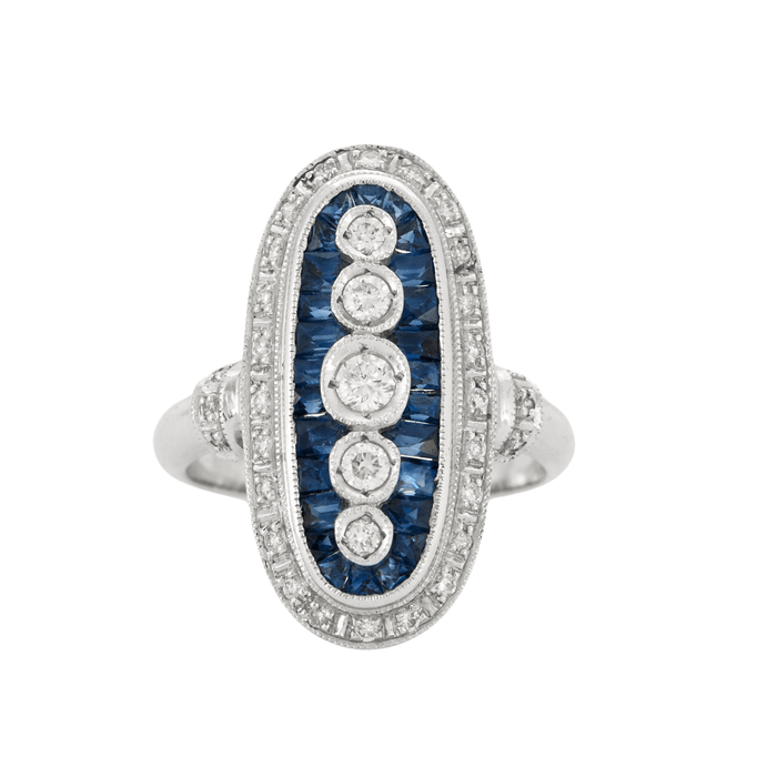 Bague Bague Marquise  Saphirs Diamants 58 Facettes 7213 A