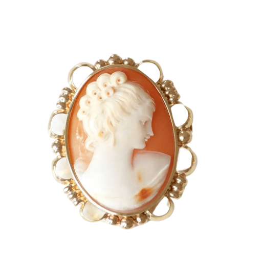 Brooch Brooch two golds and shell cameo 58 Facettes