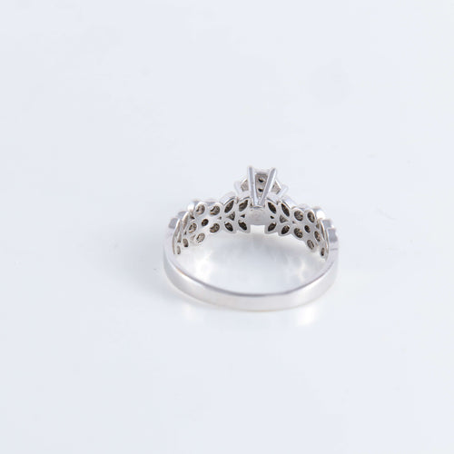 Bague 54 Bague Solitaire Fleurs diamants 58 Facettes FM91