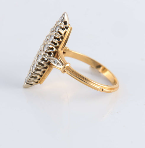 Bague 55 Bague Marquise or jaune pavage Diamants 58 Facettes FM74