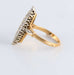 Ring 55 Marquise ring yellow gold paving Diamonds 58 Facettes FM74