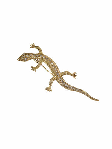 Broche Broche Lézard, Or Jaune & Diamant 58 Facettes