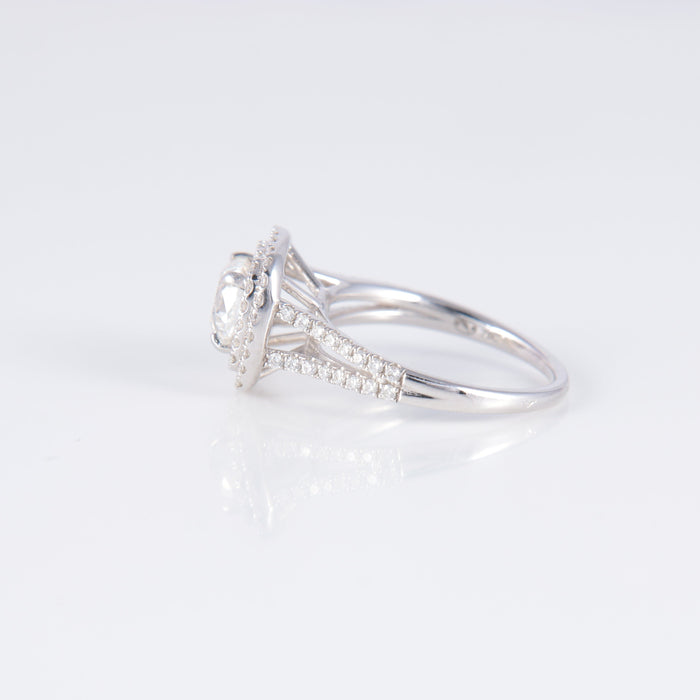 Bague 51 Bague Solitaire 1.22ct Blanc exceptionnel 58 Facettes 1