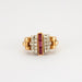 Ring Tank Ring Synthetic Ruby Diamonds 58 Facettes
