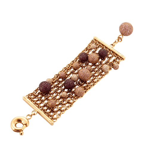 Bracelet DE GRISOGONO – Bracelet Boules Saphirs roses Rubis Diamants 58 Facettes