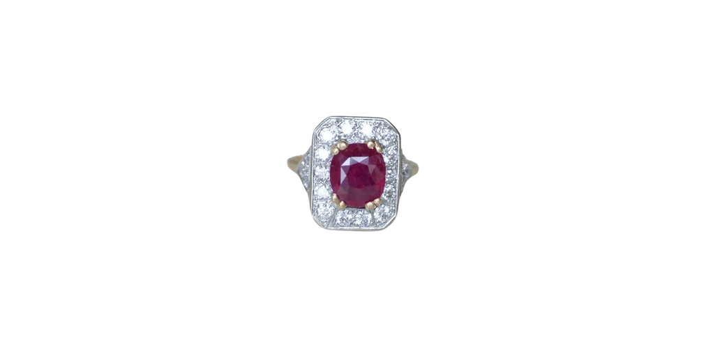 Bague 52 Bague Octogonale Rubis et Diamants 58 Facettes