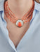Coral pearl and mother-of-pearl necklace 58 Facettes