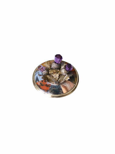 Broche Broche Ecossaise chardon ancienne en or et améthyste 58 Facettes