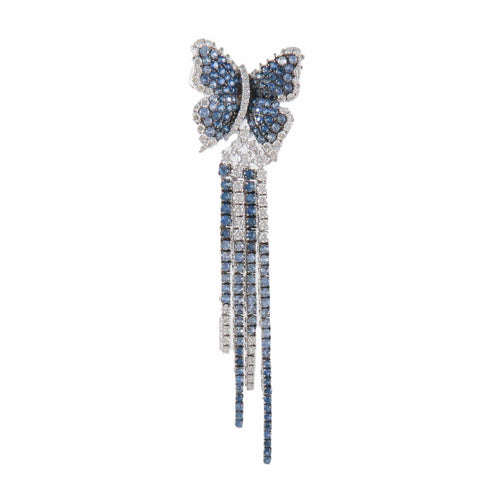 Boucles d'oreilles Pendants d'oreilles Papillons saphirs Diamants 58 Facettes B2542