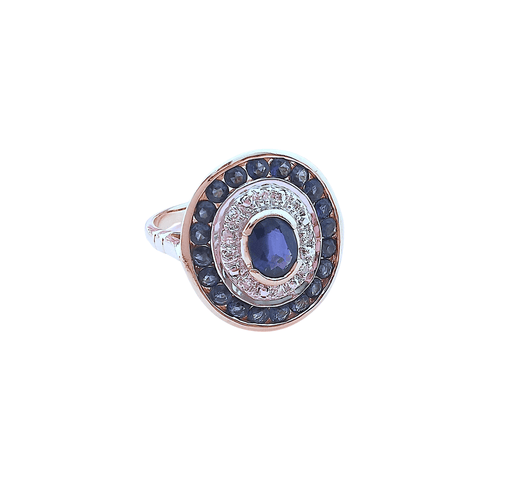 Bague 57.5 Bague Saphirs et Diamants Or 18 K 58 Facettes AA 1629