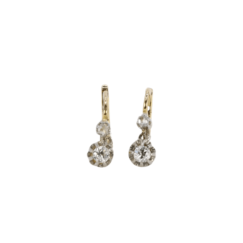 Boucles d'oreilles Boucles d’oreilles dormeuses diamants taille ancienne 58 Facettes 799