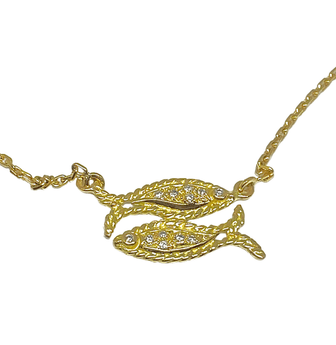 Collier Collier poissons tête à queue en or 18 carats et diamants 58 Facettes