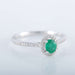 Ring 53.5 Solitaire Ring accompanied by Emerald Diamonds 58 Facettes 1