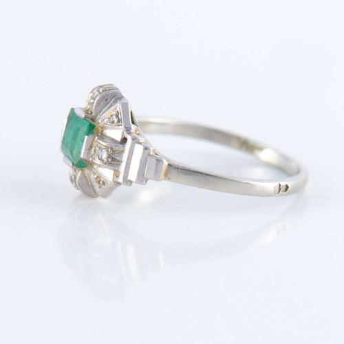 Bague 56.5 Bague style Art Déco Emeraude 58 Facettes 115