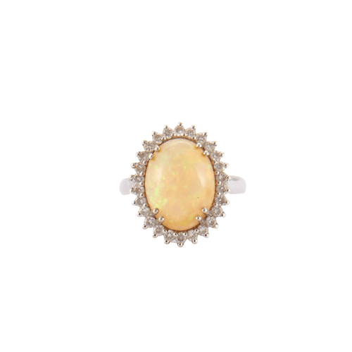 Bague 52 Bague opale, diamants 58 Facettes