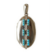 Turquoise and diamond medallion pendant 58 Facettes