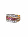 Victorian triple ring ring in pink gold, platinum, ruby ​​and diamonds 58 Facettes