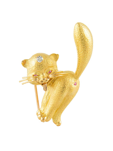 Broche BROCHE CHAT "FARCEUR" 58 Facettes 130027