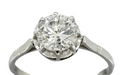 Ring Solitaire Ring Platinum Diamond 1.25 ct 58 Facettes