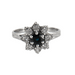 Ring 58.5 Sapphire Diamond Flower Ring 58 Facettes EL2-60