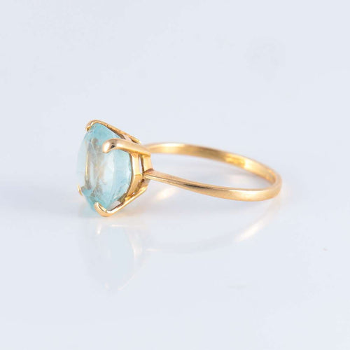 Bague 50 Bague Solitaire bleue 58 Facettes JE204