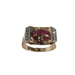Ring Tank Ring Art Deco diamonds ruby ​​gold platinum 58 Facettes