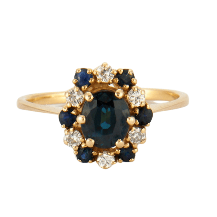 Bague 51 Bague Marguerite Saphirs et Diamants 58 Facettes