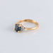 Ring 49 Yellow gold ring Shouldered sapphire Diamonds 58 Facettes FM72