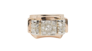 Ring 54 Tank ring in pink gold and diamonds 58 Facettes 32563
