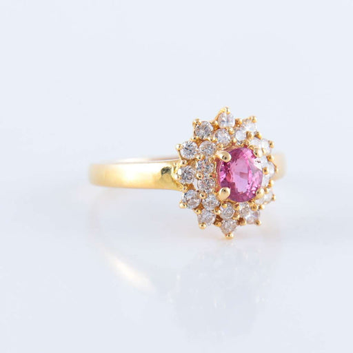 Bague 53 Bague Marguerite Saphir Rose Diamants 58 Facettes