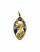 Old medal pendant in gold, Virgin Mary, and plique-à-jour enamel 58 Facettes