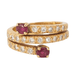 Ring Winding Ring Yellow Gold Diamonds Ruby 58 Facettes 2887 LOT