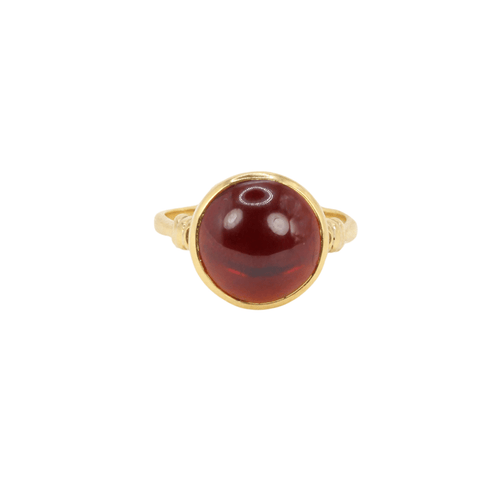 Bague Bague vintage or jaune grenat cabochon 58 Facettes 810