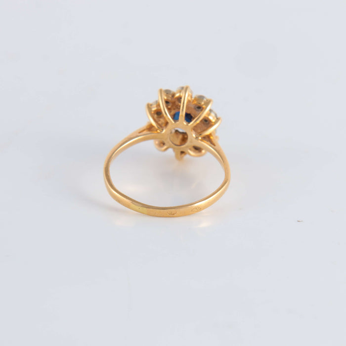 Bague 48 Bague Marguerite or jaune Saphir Diamants 58 Facettes FM50