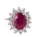 Ring 54 Daisy ring in white gold, rubies and diamonds 58 Facettes 32239